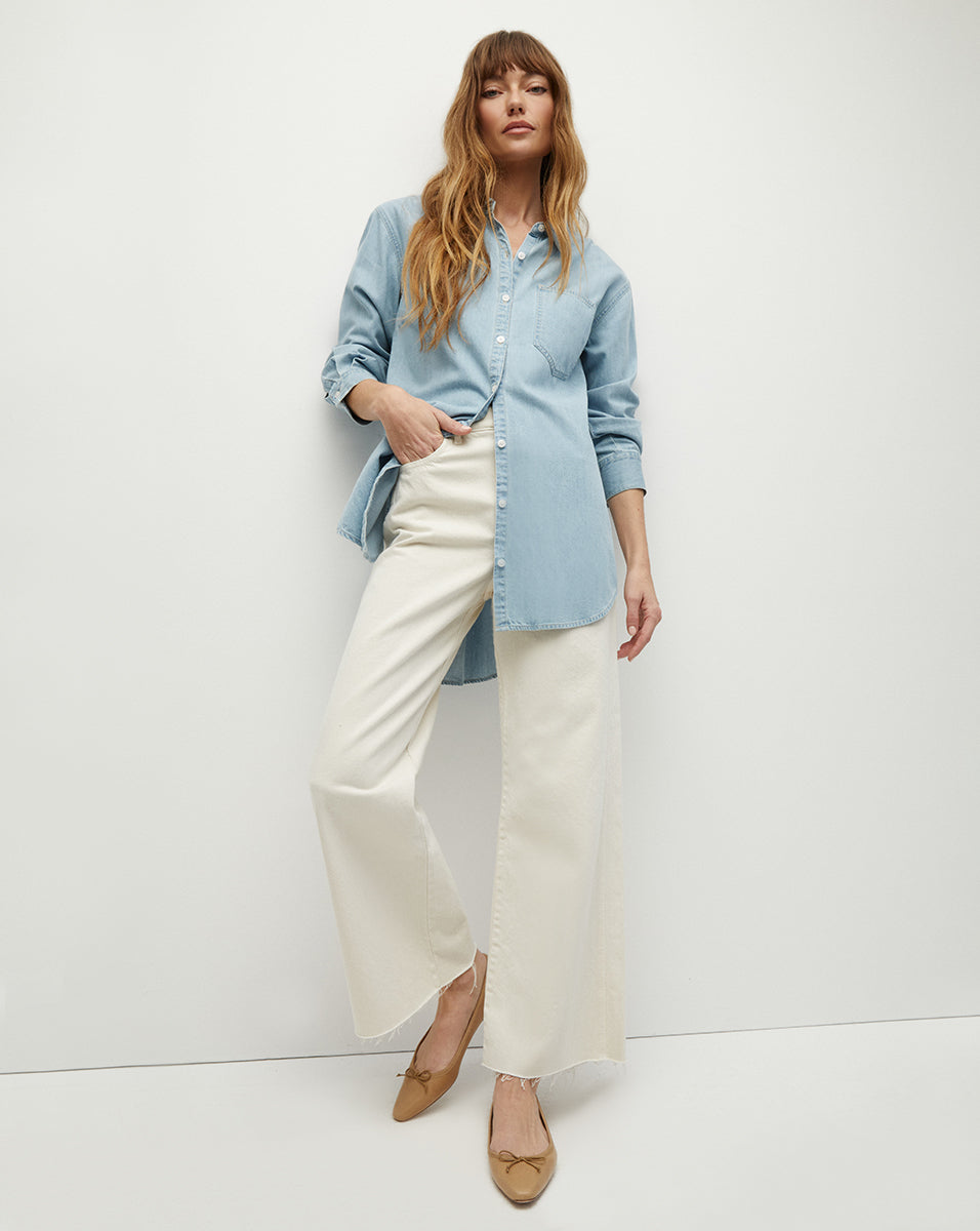 Maya Chambray Button-Down Shirt | Veronica Beard