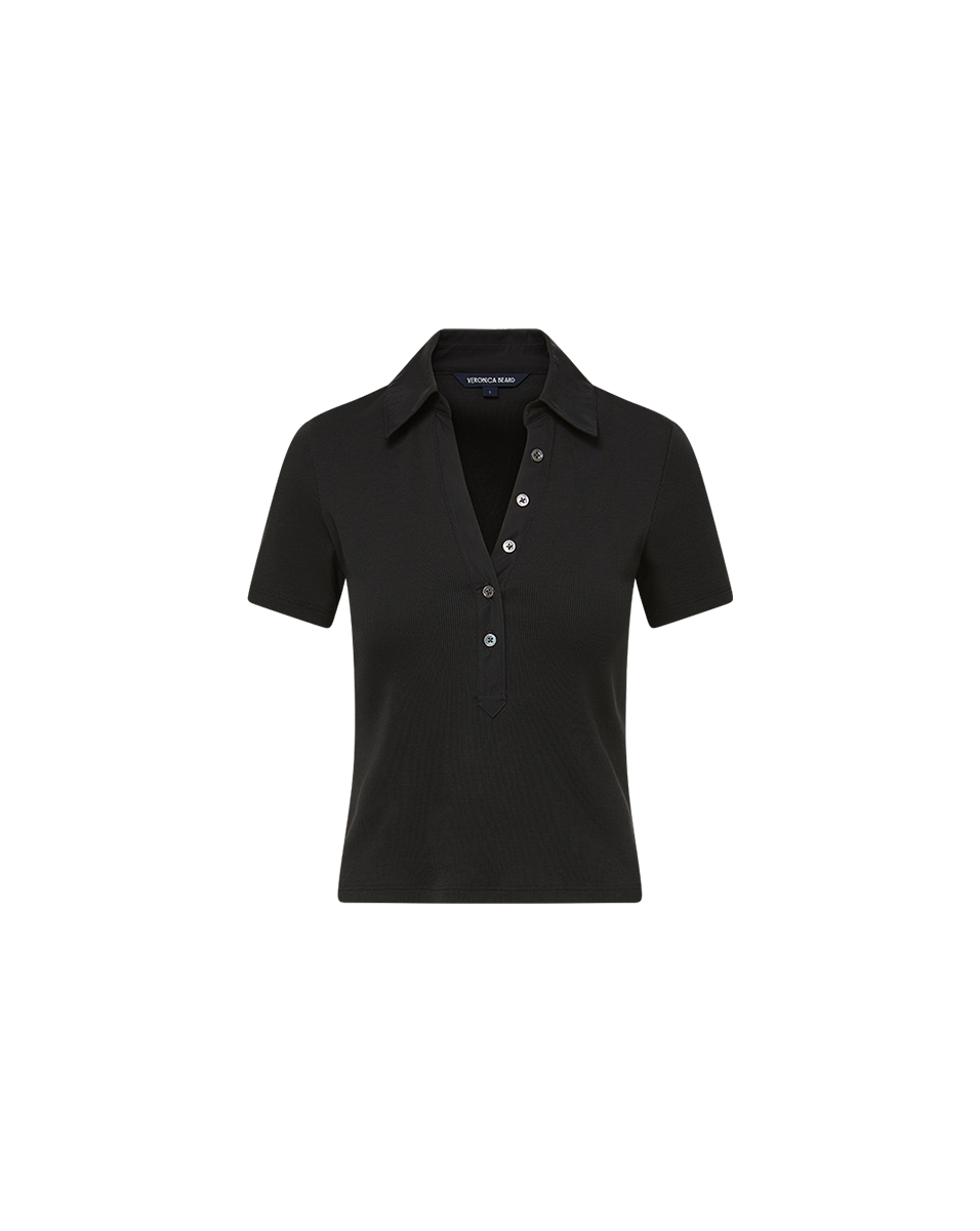 Veronica Beard Kearney Button-Down T-Shirt - Black