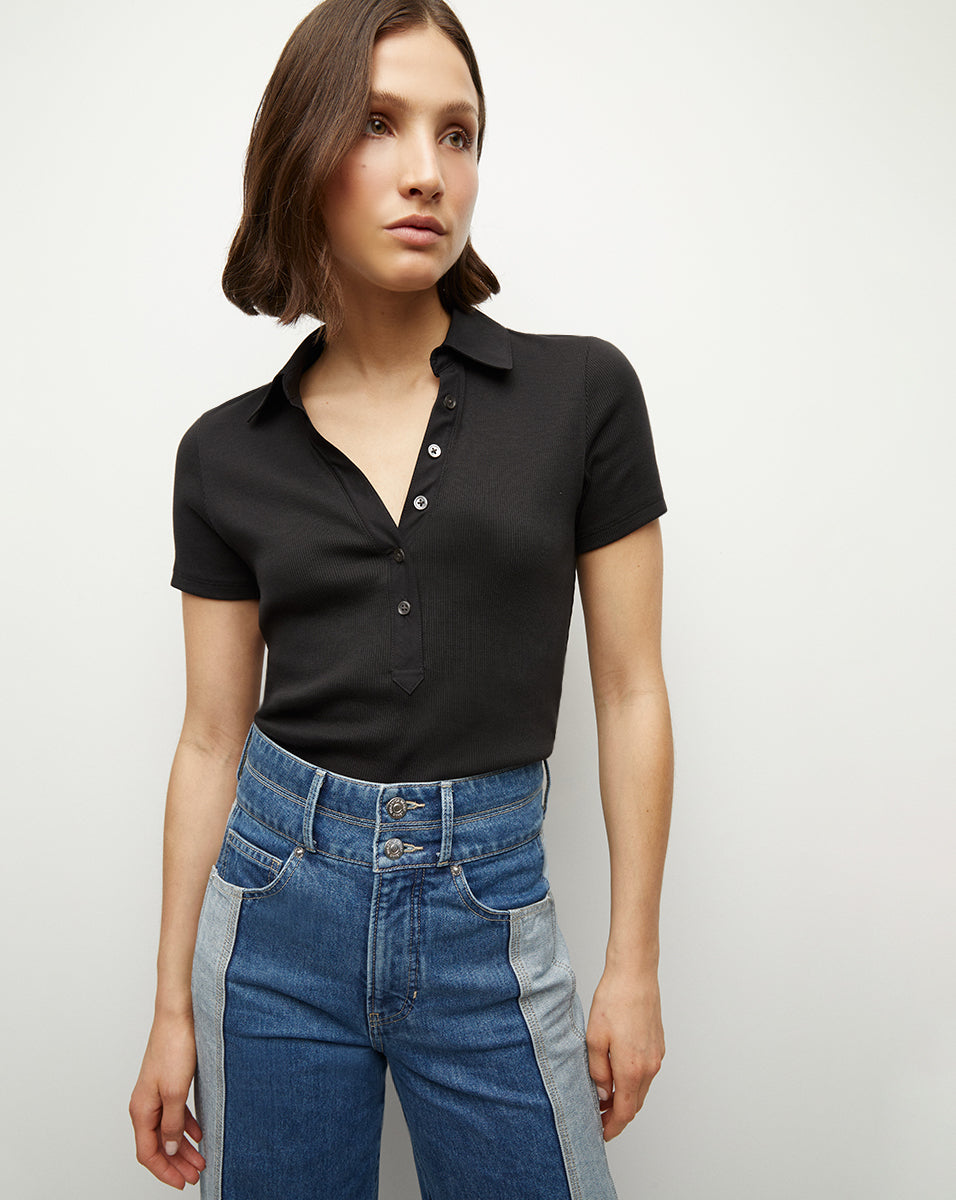 
Kearney Button-Down Tee - Black