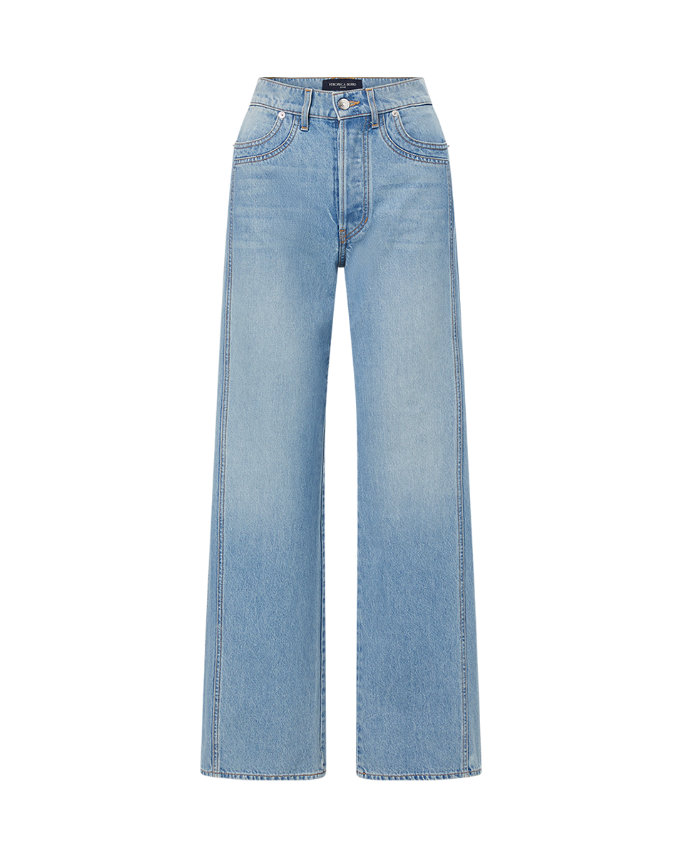 Veronica Beard Taylor High Rise Wide Leg Jeans Blue