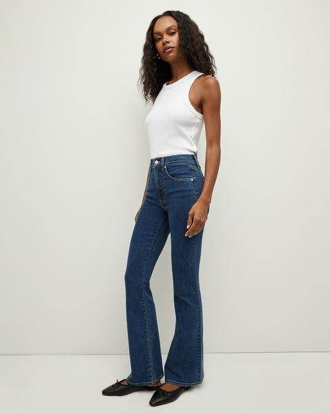Beverly Loafer Length Skinny-Flare Jean in Bright Blue | Veronica