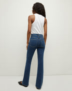Veronica Beard Beverly Loafer Length Skinny-Flare Jean - Bright Blue