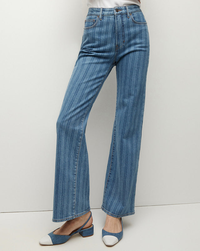Crosbie Loafer Length Wide-Leg Jean | Striped
