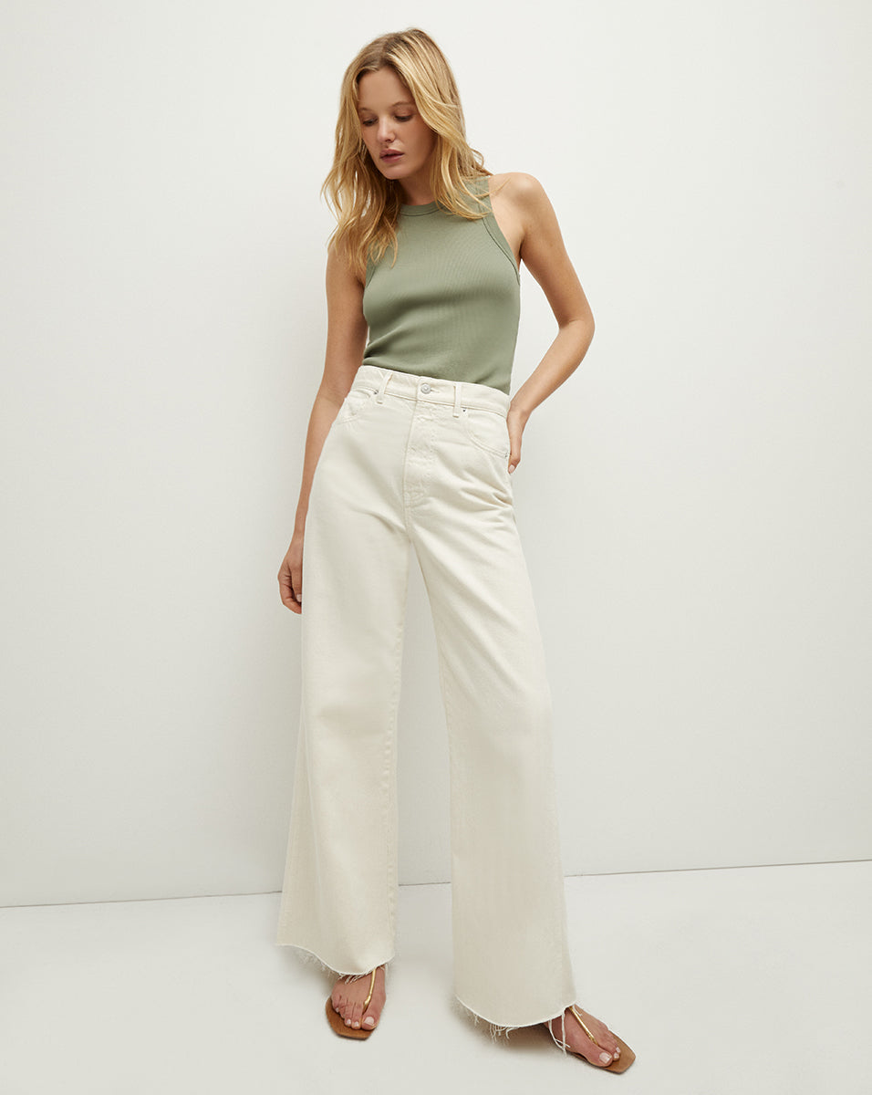 
Taylor Cropped Wide-Leg Jean - Ecru