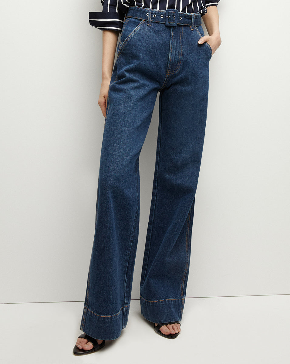 Designer wide leg jeans fashion