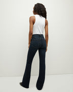 Veronica Beard Cameron Raw Hem Bootcut Jean - Dark Ink