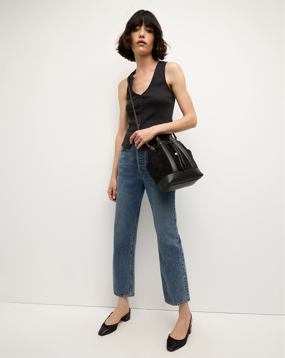 Veronica Beard Suede Goody Bag in Black | Veronica Beard