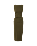 Veronica Beard Charissa Stretch-Cotton Midi Dress - Cypress
