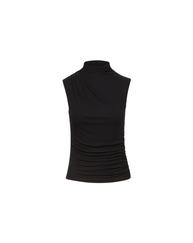 Veronica Beard Mylie Mock-Neck Tank Top - Black