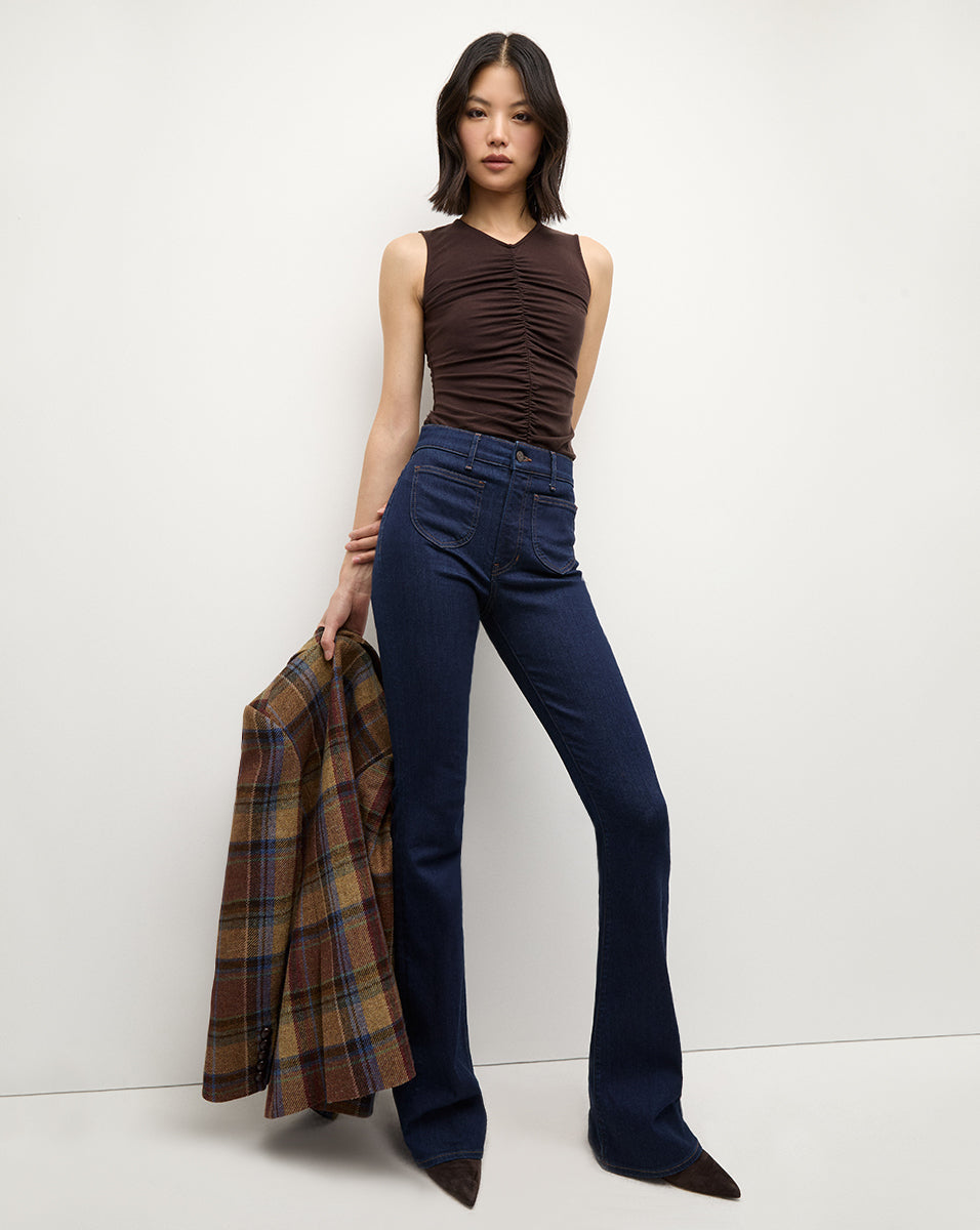 Neeta Sleeveless Top in Dark Chocolate Veronica Beard