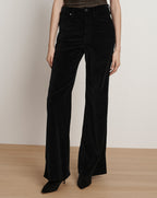 Veronica Beard Taylor Velvet Wide-Leg Pant - Black