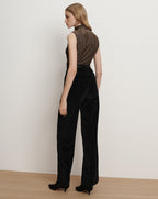 Veronica Beard Taylor Velvet Wide-Leg Pant - Black