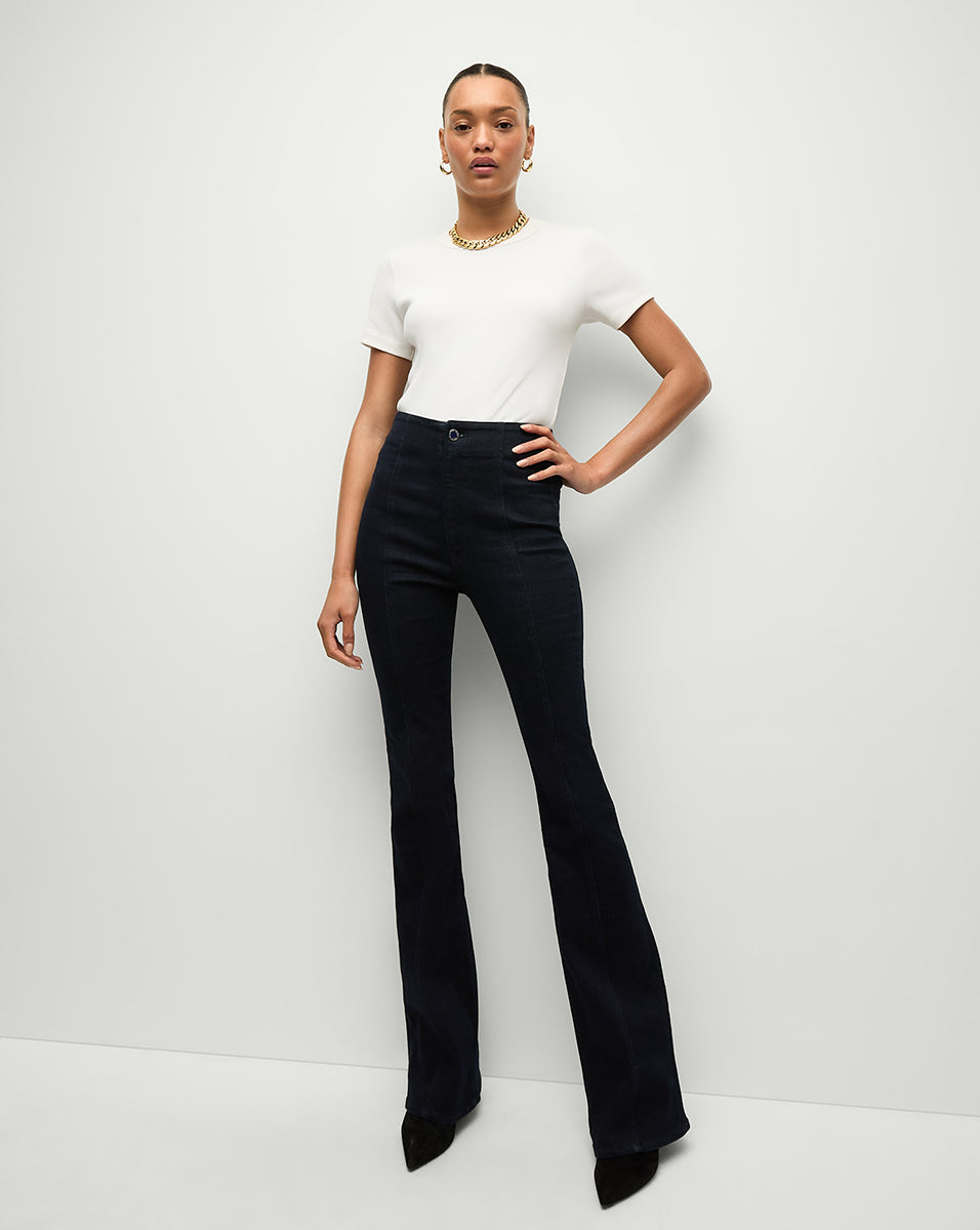 Beverly Skinny-Flare Jean in Indigo Rinse | Veronica Beard