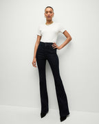 Veronica Beard Beverly Seamed Skinny-Flare Jean - Indigo Rinse