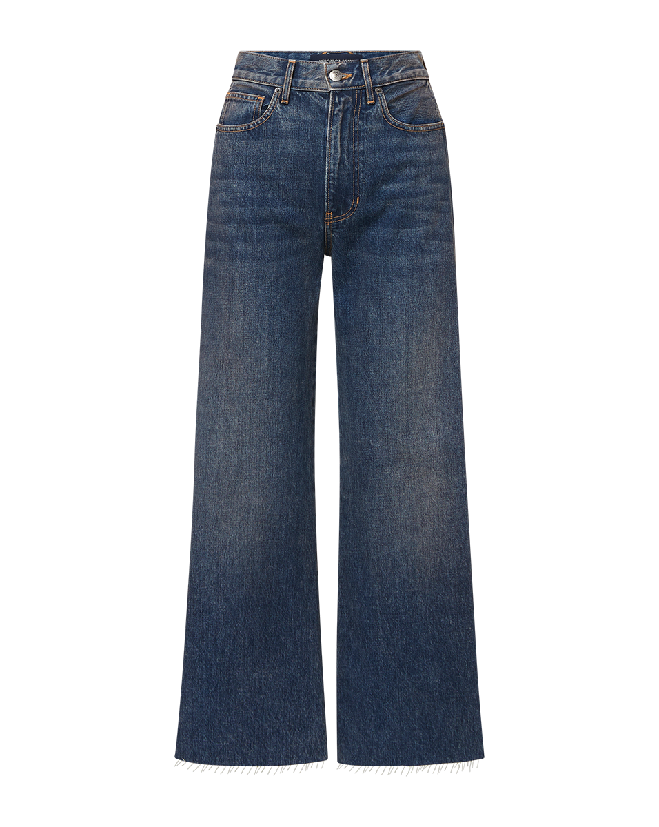 Taylor Cropped Wide-Leg Jeans in Dark Blue | Veronica Beard Taylor Cropped Wide-Leg Jeans in Dark Blue | Veronica Beard