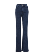 Veronica Beard Crosbie Rhinestone Slim Wide-Leg Jean - Indigo Rinse