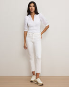 Veronica Beard Coralee Puff-Sleeve Top - White