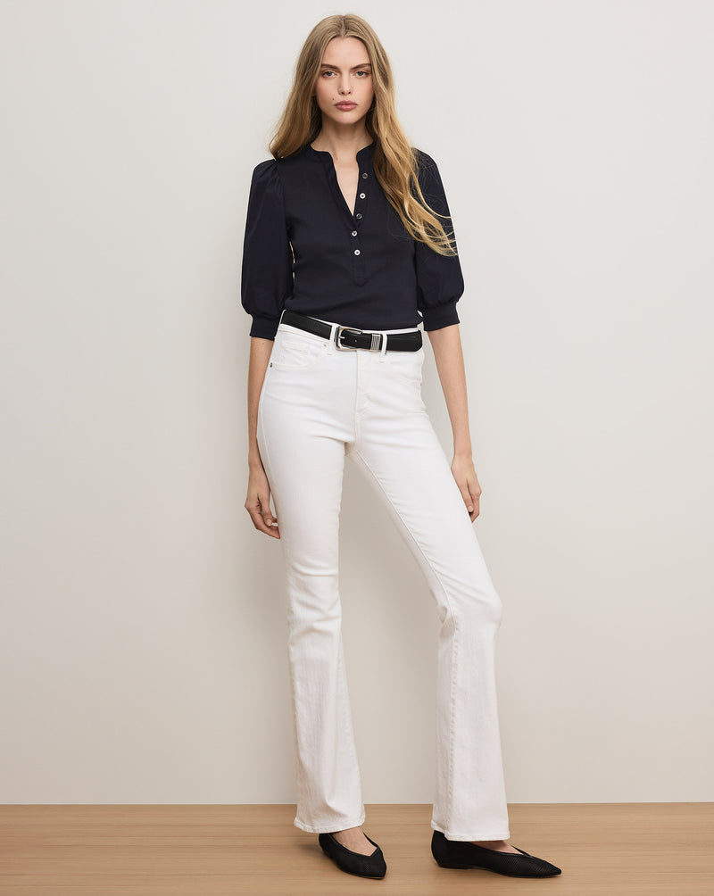 Veronica Beard Beverly Skinny-Flare Jean - White