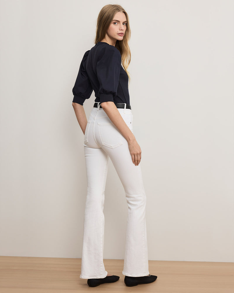 Veronica Beard Beverly Skinny-Flare Jean - White