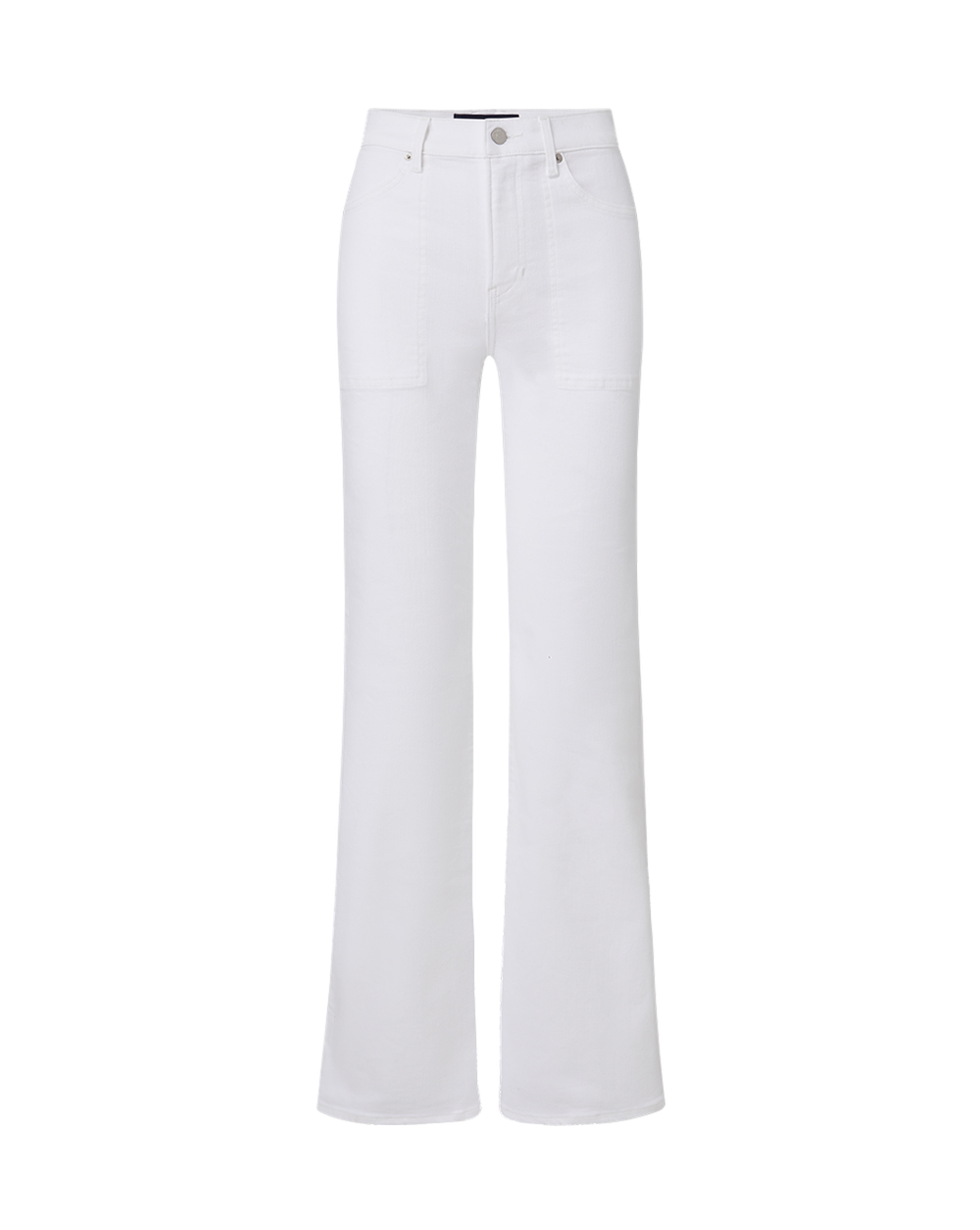 Crosbie Patch-Pocket Slim Wide-Leg Jean in White | Veronica Beard