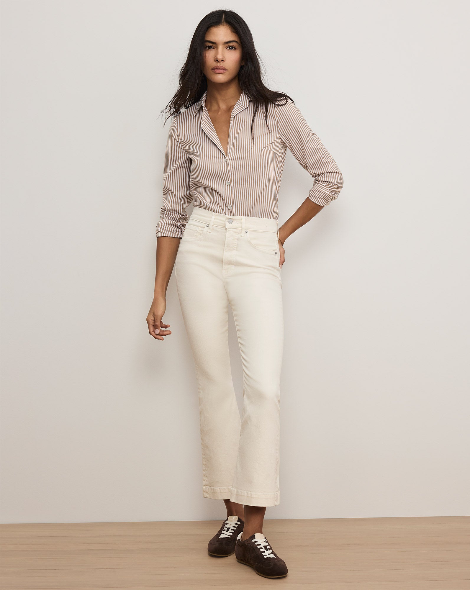 Leah Straight-Leg Jean in Ecru | Veronica Beard