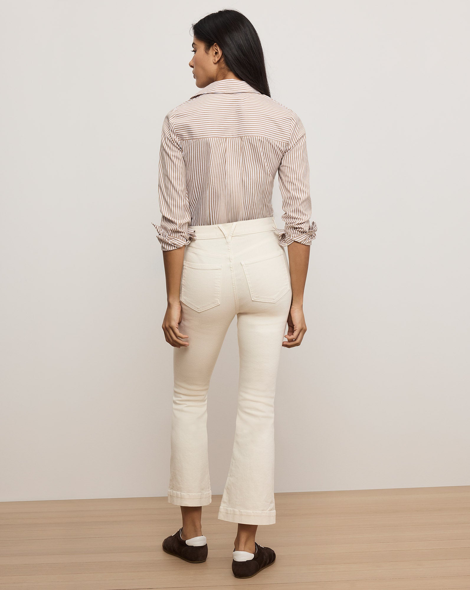 Veronica Beard Carson Kick-Flare Jean - Ecru