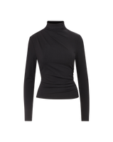 Veronica Beard Mylie Mock-Neck Top - Black