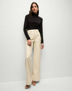 Veronica Beard Mylie Mock-Neck Top - Black