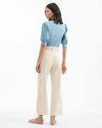 Veronica Beard Coralee Puff-Sleeve Tee - Sea Glass