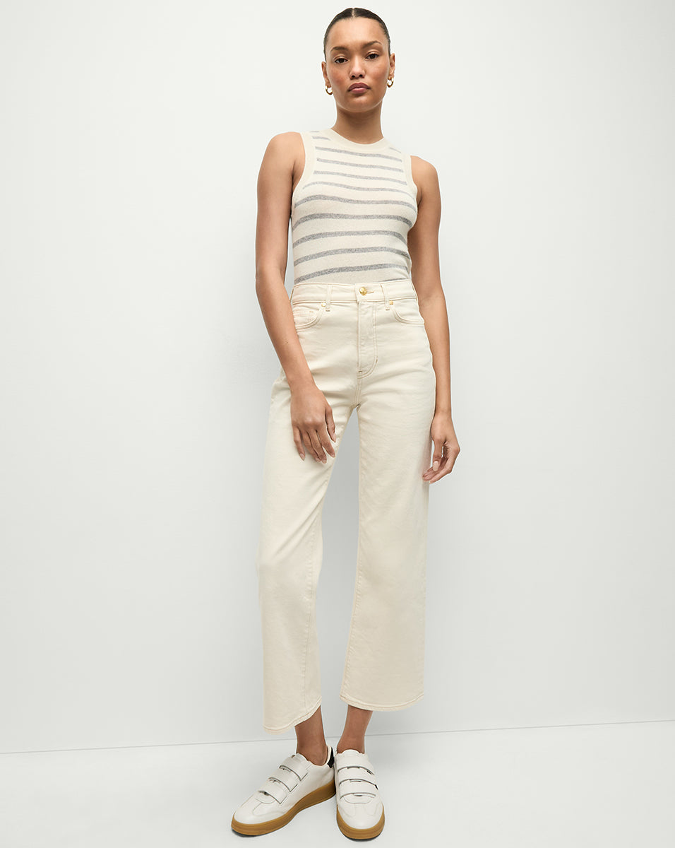 Reagan Velcro Sneaker in White/Black | Veronica Beard