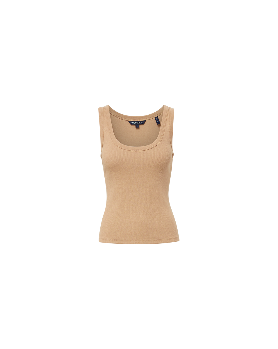 Veronica Beard Birke Scoopneck Tank Top - Khaki