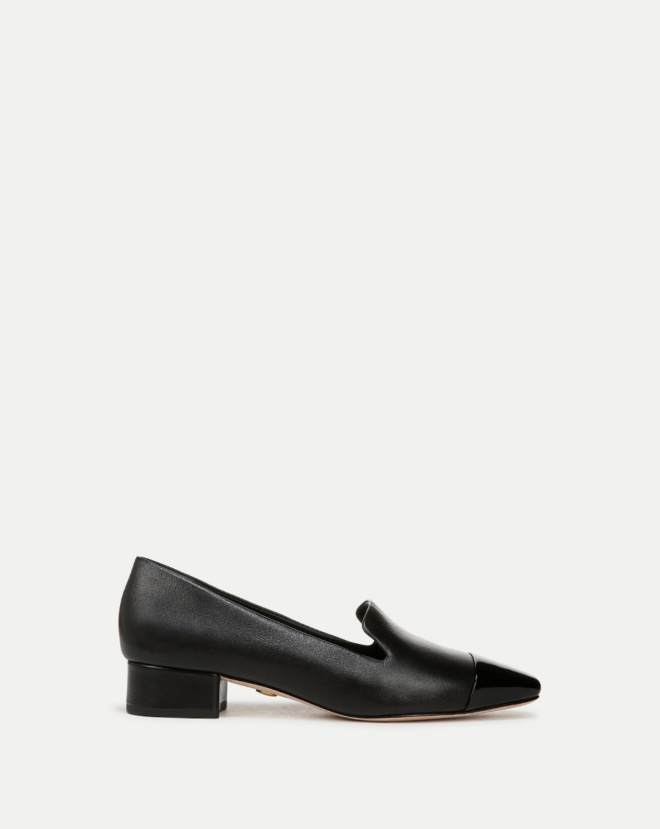 Veronica Beard Cecile Leather Cap-Toe Loafer - Black