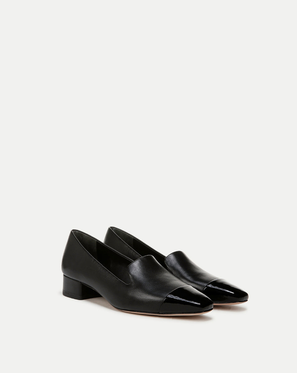 Veronica Beard Cecile Leather Cap-Toe Loafer - Black