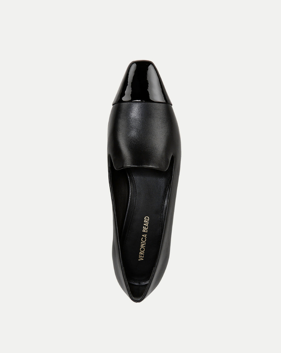 Veronica Beard Cecile Leather Cap-Toe Loafer - Black