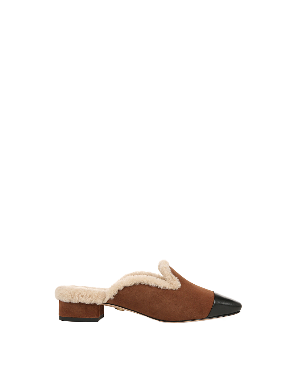Veronica Beard Cecile Shearling Mule - Cedar