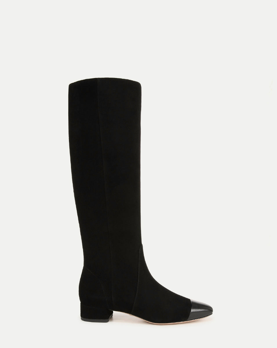 Cecile Suede Knee High Boots in Black | Veronica Beard