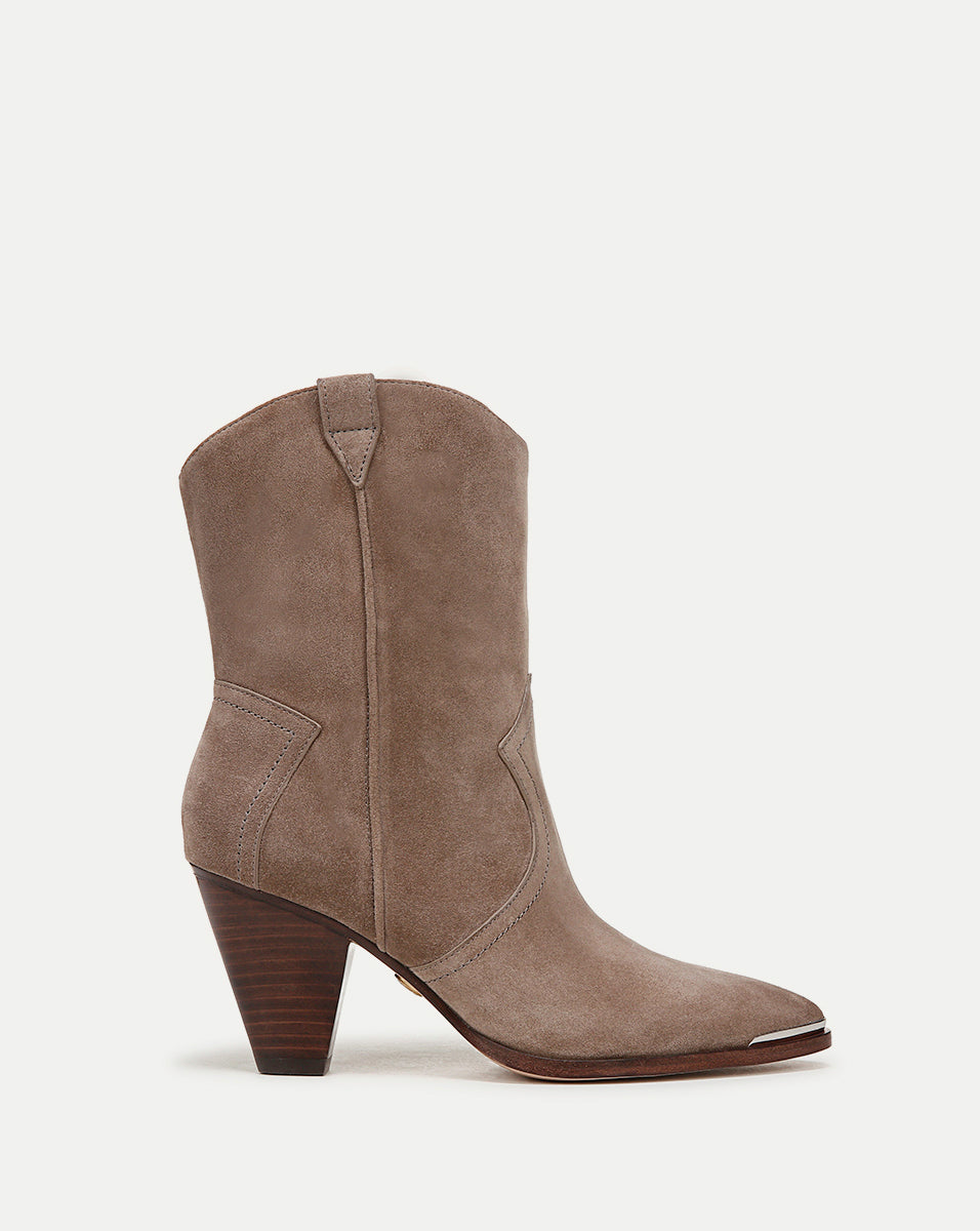 Veronica Beard Cody Suede Western Bootie - Taupe