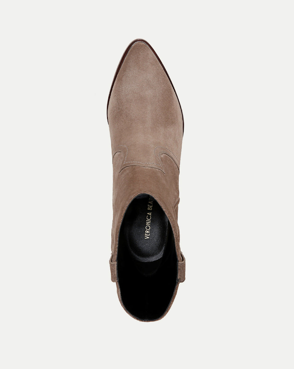 Cody Suede Western Bootie in Taupe | Veronica Beard
