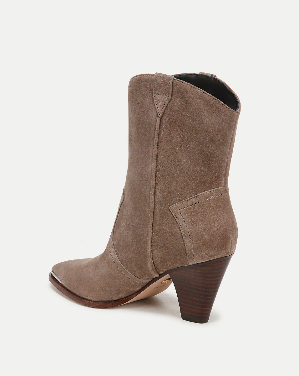 Veronica Beard Cody Suede Western Bootie - Taupe