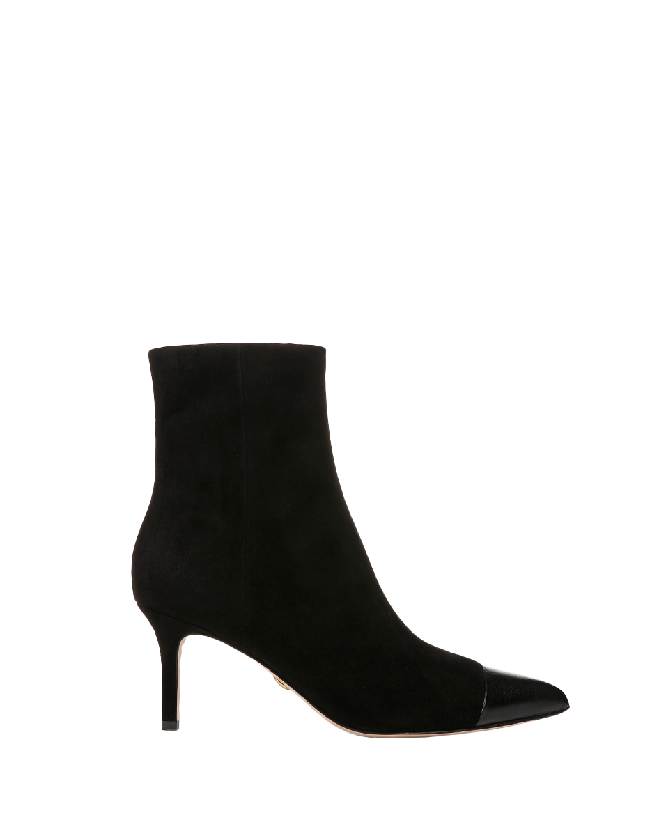 Lisa Cap-Toe Heeled Ankle Boot in Black | Veronica Beard Lisa Cap-Toe Heeled Ankle Boot in Black | Veronica Beard