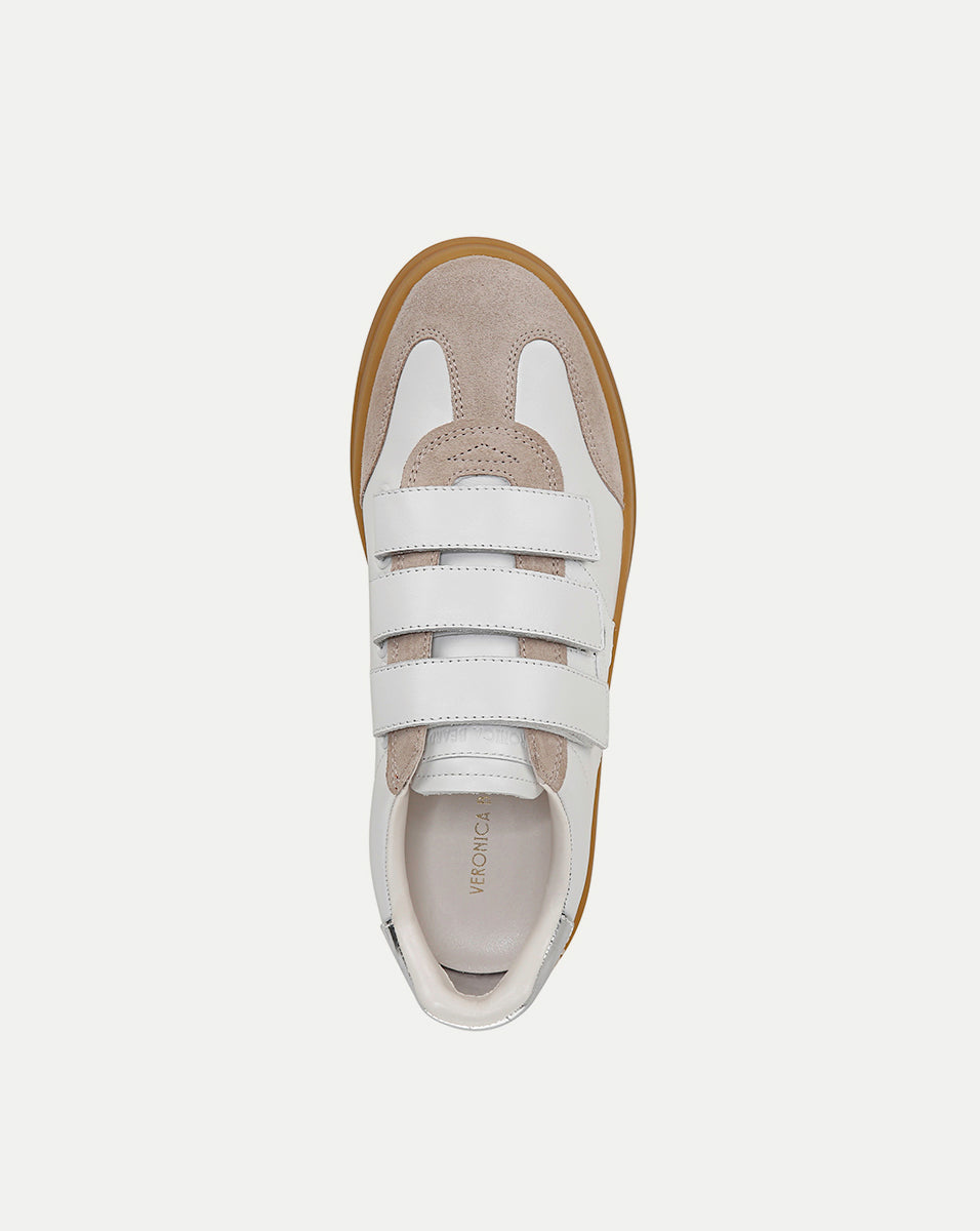 Veronica Beard Reagan Velcro Sneaker - White/Silver
