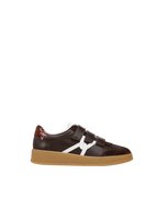 Veronica Beard Reagan Velcro Sneaker - Espresso/White
