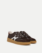 Veronica Beard Reagan Velcro Sneaker - Espresso/White
