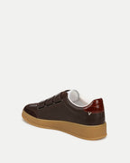 Veronica Beard Reagan Velcro Sneaker - Espresso/White