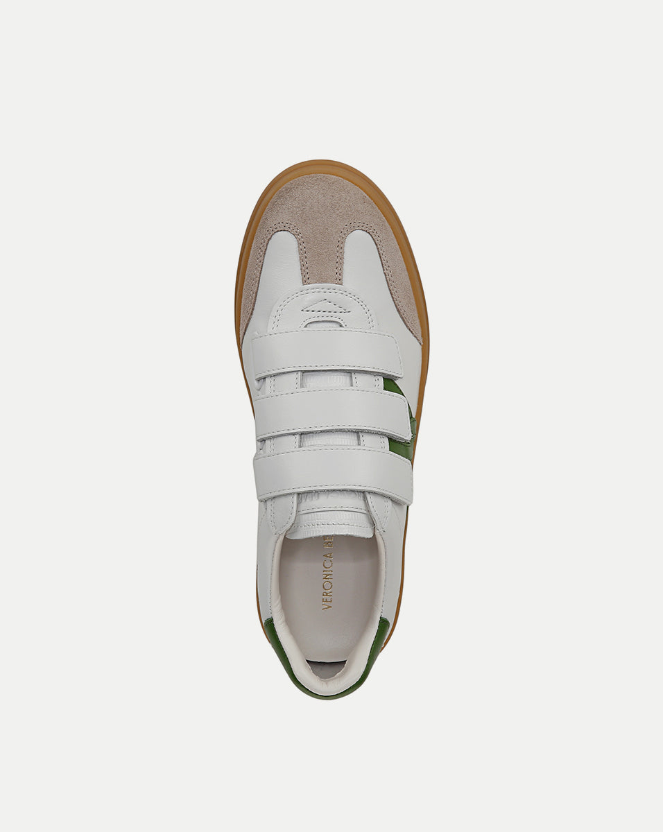 Reagan Velcro Sneaker in White/Lemongrass | Veronica Beard