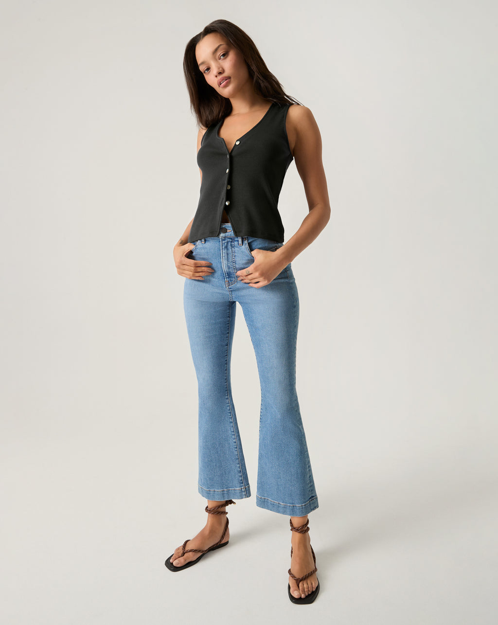 Veronica Beard Carson Kick-Flare Jean - Enough Said
