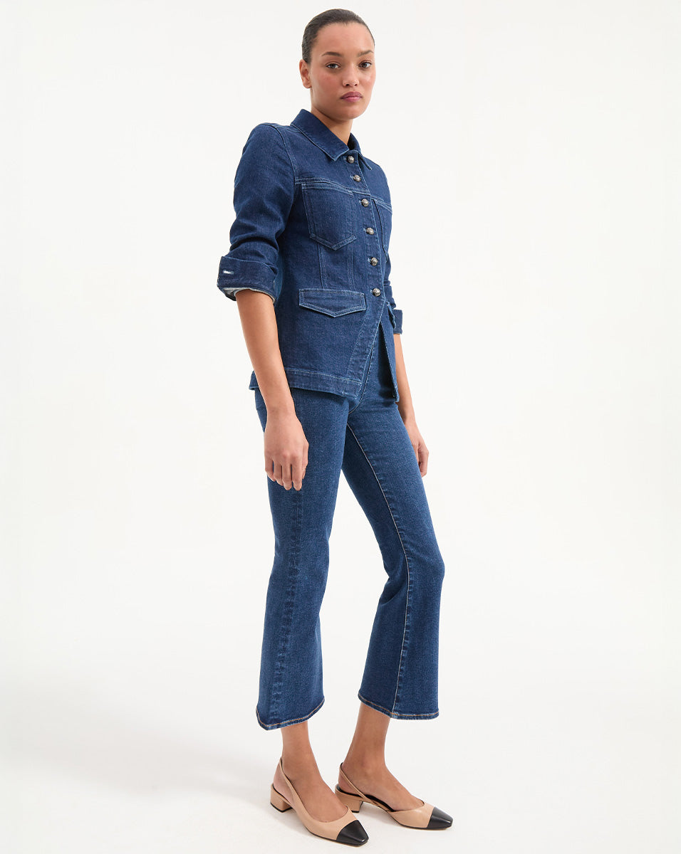 Alfie Denim Jacket in Indigo Rinse | Veronica Beard