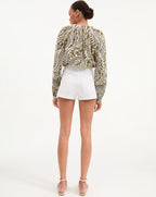 Veronica Beard Timmi Denim Short with Patch Pockets - White
