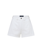 Veronica Beard Timmi Denim Short with Patch Pockets - White