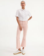 Veronica Beard Carson Kick-Flare Jean - Stoned Pink Shell